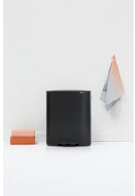 Кош за боклук Brabantia Bo Pedal 1003191, 2x30 л, Плавно затваряне, Противоплъзгаща основа, Черен