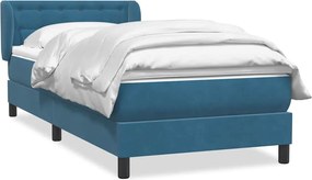 3317845 vidaXL Боксспринг легло с матрак, тъмносиньо, 80x210 cm, кадифе