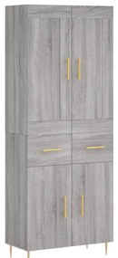 3199871 vidaXL Висок шкаф, сив сонома, 69,5x34x180 см, инженерно дърво
