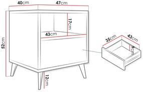 Нощно шкафче Ovessi