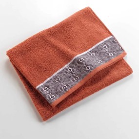 Памучна хавлиена кърпа от тери тухлен 90x150 cm Esteban – douceur d'intérieur