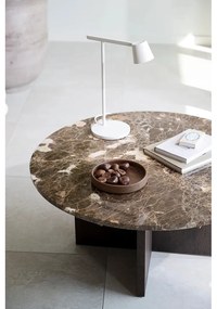 Кръгла масичка за кафе от кафяв мрамор 90x90 cm Brooksville - Rowico
