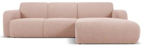 Розов ъглов диван от плат букле (десен ъгъл) Molino - Micadoni Home