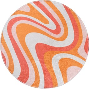 Оранжев кръгъл килим подходящ за пране ø 100 cm Colors of Joy – Vitaus