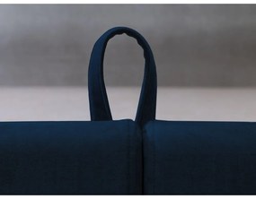 Тъмносиньо двойно легло 180x200 cm тапицирано с място за съхранение с включена подматрачна рамка Jade – Bobochic Paris