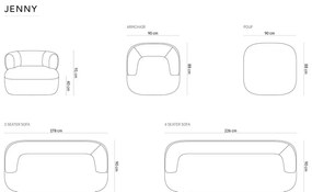 Сиво кресло от плат букле Jenny – Micadoni Home