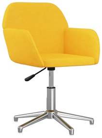 344721 vidaXL Въртящ се офис стол, светложълт, текстил