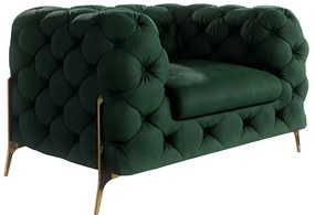 Тъмнозелено кадифено кресло Chelsea Bis – Ropez