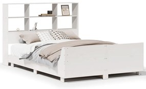 3323708 vidaXL Рамка за легло без матрак, бял, 120x190 см, борово дърво масив