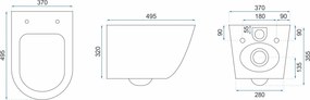 Тоалетна чиния WC Carlo Flat Mini Rimless + Биде Carlo Mini