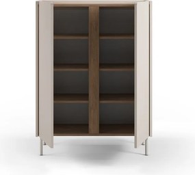 Кремаво-естествено шкафче от декор от дъб 90x120x40 cm Lucile – Marckeric