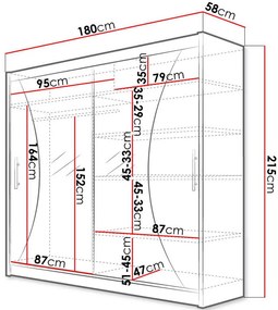 Гардероб London V плъзгащ се-Leuko
