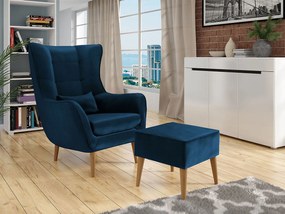Armchair Estjano with footrest