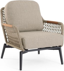 Светлокафяв метален градински стол Eulero – Bizzotto