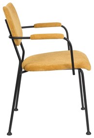 Жълти трапезни столове в цвят охра в комплект от 2 броя Benson - Zuiver