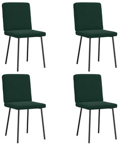 3315288 vidaXL Трапезни столове, 4 бр, тъмнозелени, кадифе