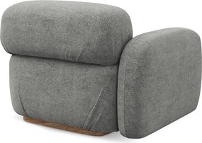 Сив модул за диван от букле (ляв ъгъл) Ailani – Makamii