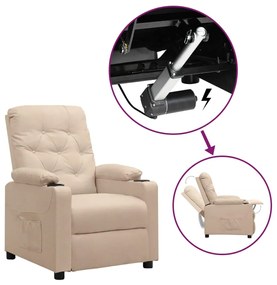 3093486 vidaXL Изправящ стол, кремав, текстил