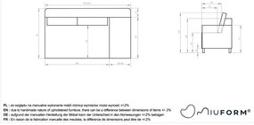 Сив шезлонг от рипсено кадифе (десен ъгъл) Chic Charlotte – Miuform