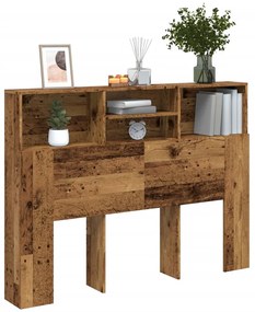 856868 vidaXL Табла за легло тип шкаф, старо дърво, 140x19x103,5 см