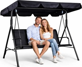 Градинска люлка за 3 лица с регулируем сенник