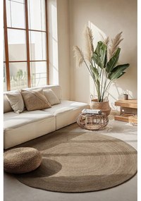Сиво-бежов двустранен ютен кръгъл килим ø 100 cm Braided Grey – Hanse Home