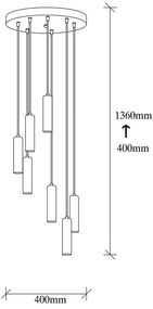 Черно и златисто висящо осветително тяло ø 40 cm Tempo – Opviq lights
