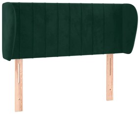 3117415 vidaXL Горна табла за легло с уши, тъмнозелена, 83x23x78/88 см, кадифе