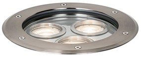 Комплект от 3 модерни стоманени подови спота с 3 светлини IP65 - Tribus