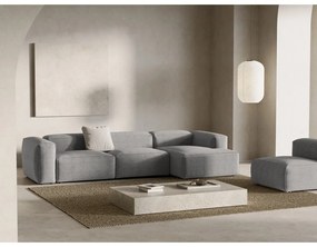 Светлосив ъглов диван от рипсено кадифе (десен ъгъл) Bergano – Cosmopolitan Design