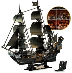 Cubic Fun - Пъзел 3D Queen Anne's Revenge 293ч. с LED светлини L522h