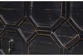 Черна маса за телевизор от рециклирано дърво 160x50x45 cm Bequest – WOOOD