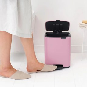 Кош за боклук Brabantia Bo Pedal 1010445, 7 л, Плавно затваряне, Гумирана основа, Розов