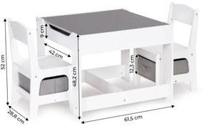 Детски комплект мебели дървена маса + 2 стола
