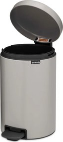 Кош за боклук с педал Brabantia NewIcon 1010440, 12 л, Плавно затваряне, Противоплъзгаща основа, Светлосив