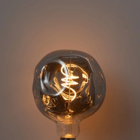 E27 димируема LED крушка спираловидна нишка G125 огледално сребро 4W 75 lm 1800K