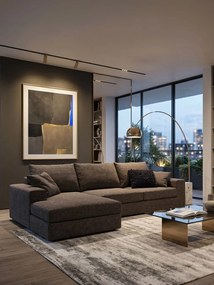 Ъгъл диван Mission-Customizable-230φ 145β cm.-Ash