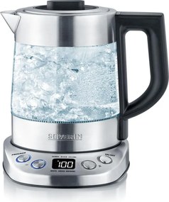 Severin WK 3473 - Електрическа кана с филтър 1 l 2200W/230V неръждаема стомана/стъкло