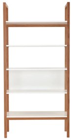 Бяла етажерка за книги в дъб 90x185 cm Farringdon - Woodman
