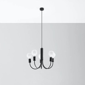 Черно висящо осветително тяло ø 45 cm Karim – Sollux