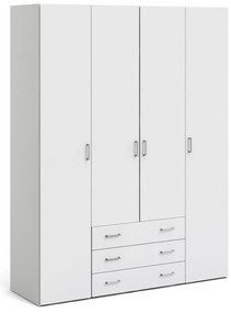 Бял гардероб 154x200 cm Space – Tvilum