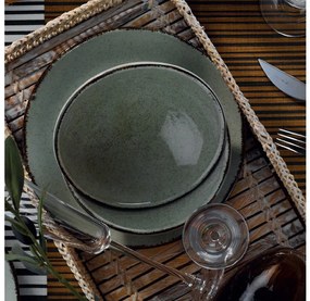 Комплект за хранене, 18 части, зелен/порцелан