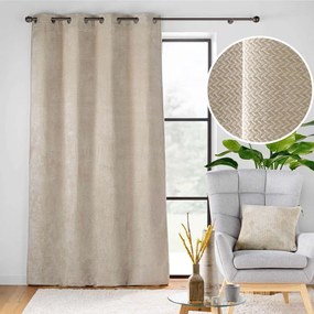 Бежово перде от микрофланела 140x240 cm Flanela – douceur d'intérieur