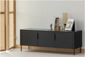 Матово черна маса за телевизор от масивен бор 154x56x44 cm Gunnar – WOOOD