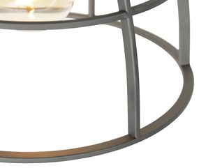 Интелигентна висяща лампа тъмно сива с дърво 34 см с Wi-Fi G95 - Arthur