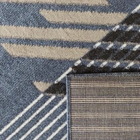 Дизайнерски килим в синьо с райета Широчина: 80 см | Дължина: 150 см