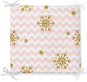 Коледна възглавница за сядане от памучна смес, пастелни ивици, 42 x 42 cm - Minimalist Cushion Covers