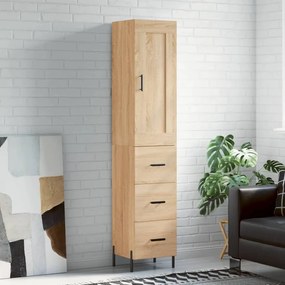 3200204 vidaXL Висок шкаф, сонома дъб, 34,5x34x180 см, инженерно дърво