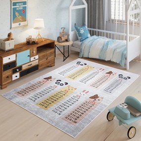 Детски килим с мотив на малка таблица за умножение Ширина: 140 см | Дължина: 200 см