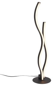 Дизайнерска настолна лампа черна с LED димируема - Ying